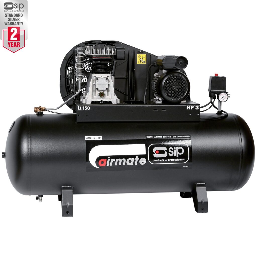 SIP 06290 Airmate 3HP Air Compressor 150ltr Receiver Oil Lubricated
