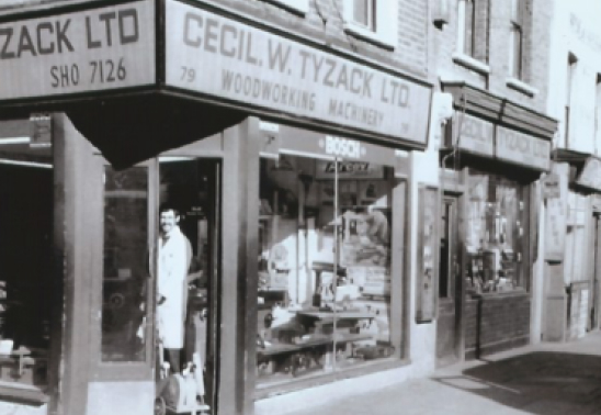 Old image of kendal tools storefront were the business started from