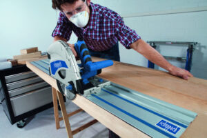 PL75 Pack 2, Plunge saw complete with two 1400mm guide tracks & accessory pack.