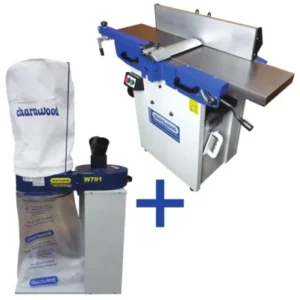 Charnwood Package Deal; PT10S Planer Thicknesser, plus W791 Dust Extractor, 3m 100FLEX Hose, 2 100HC Clamps