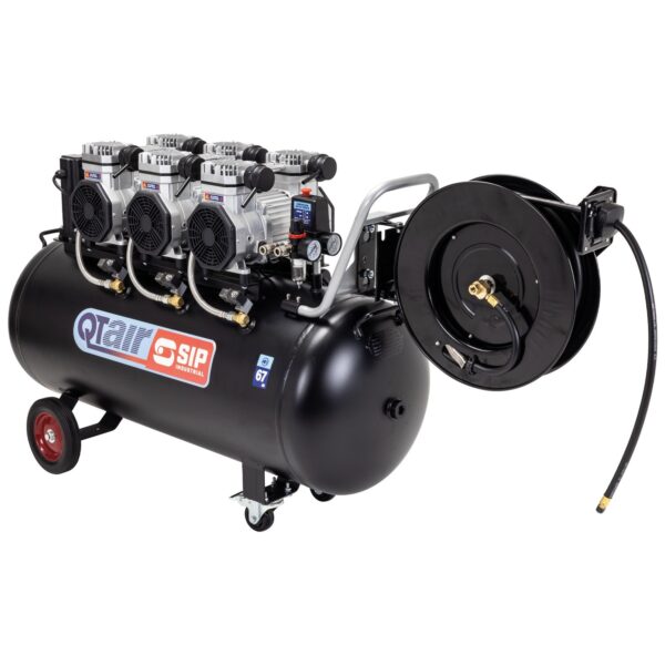 SIP 05498HR15 QT DD 4.5hp 200ltr Ultra Low Noise Compressor and hose reel
