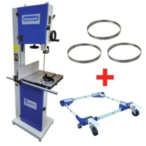 Package Deal Charnwood C14BXP: Cobra 14″ Bandsaw with 3 Extra Blades & Wheel Kit