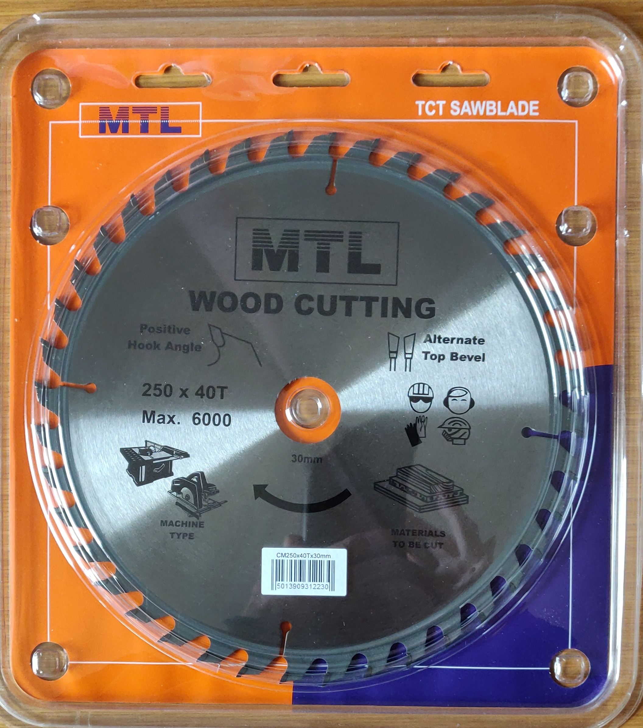 Tradesman Range Circular Saw Blade TCT 250mm x 40 Teeth x 30mm bore.