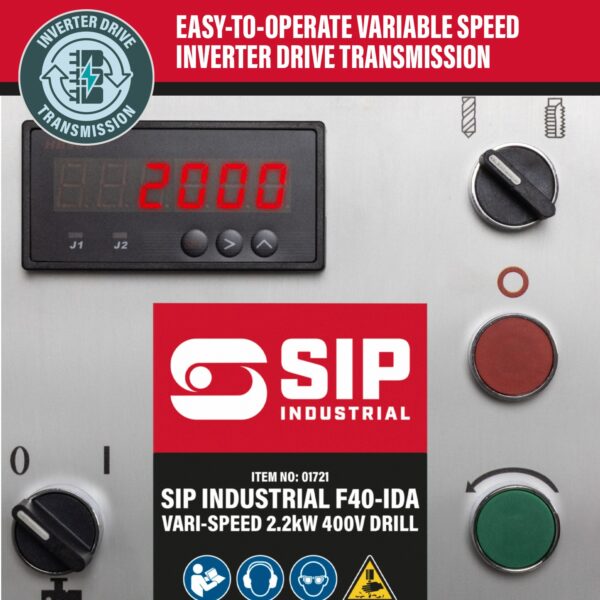 SIP 01721 F40-IDA Vari-Speed 2.2kW Heavy Duty Floor Pillar Drill 3-phase - Image 4