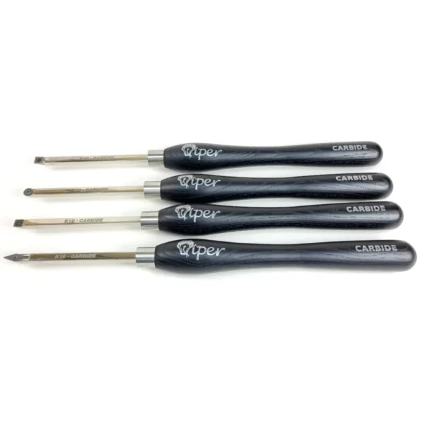 Charnwood TCSET4S Carbide Tipped Wood Turning Tool – 4 Piece Scraper Set - Image 4