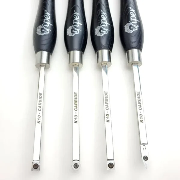 Charnwood TCSET4S Carbide Tipped Wood Turning Tool – 4 Piece Scraper Set - Image 5