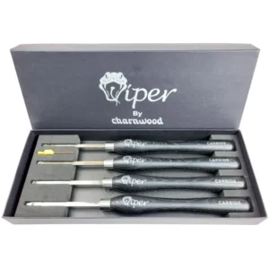 Charnwood TCSET4S Carbide Tipped Wood Turning Tool – 4 Piece Scraper Set