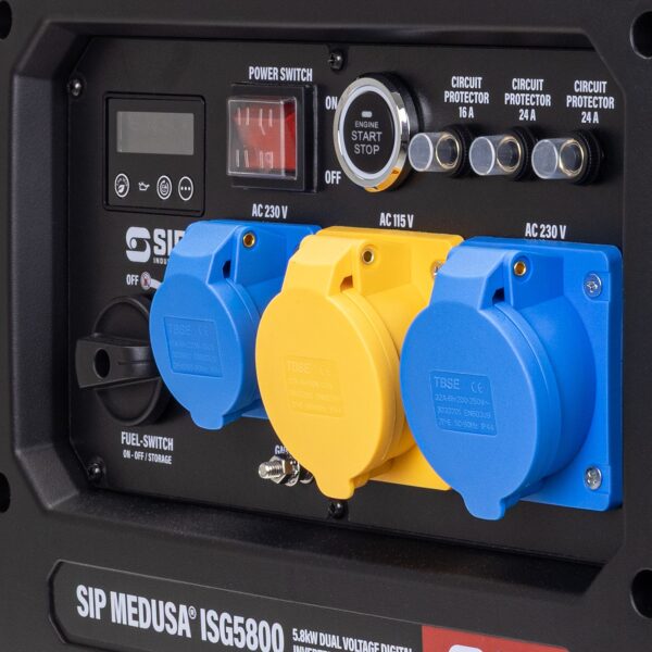 SIP MEDUSA® 25404 ISG5800 Digital Inverter Generator 5.8kW Dual Voltage Petrol Engine - Image 9
