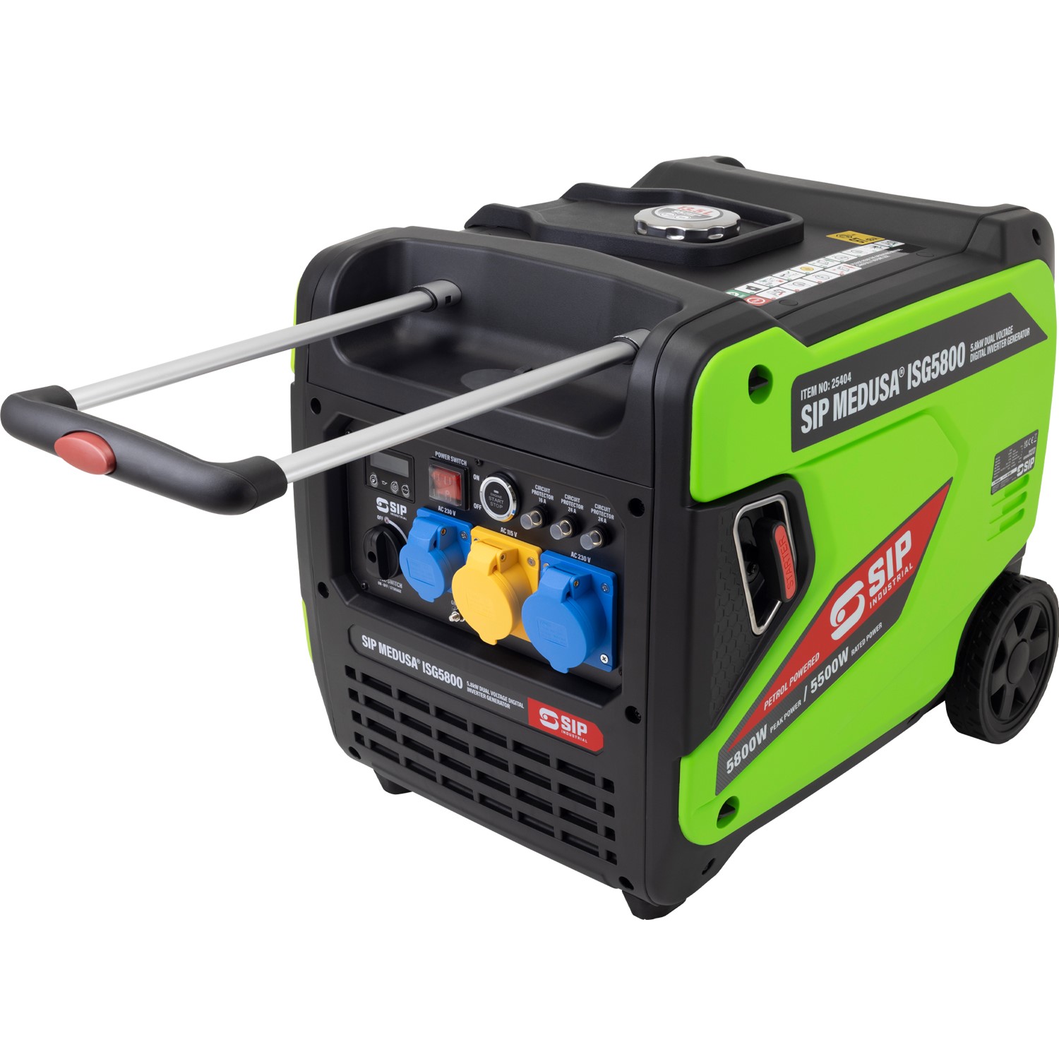 SIP MEDUSA® 25404 ISG5800 Digital Inverter Generator 5.8kW Dual Voltage Petrol Engine
