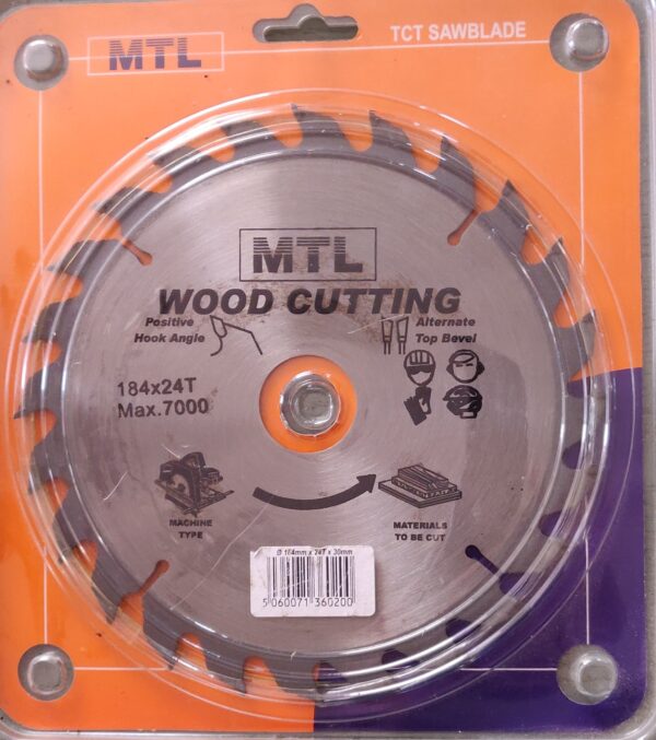 One off Tradesman Circular saw blade 184 dia x 24 TCT x 30mm bore - Image 3