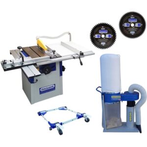 Package Deal W629PD: Mobile Table Saw With Dust Extractor & 2 Extra Blades