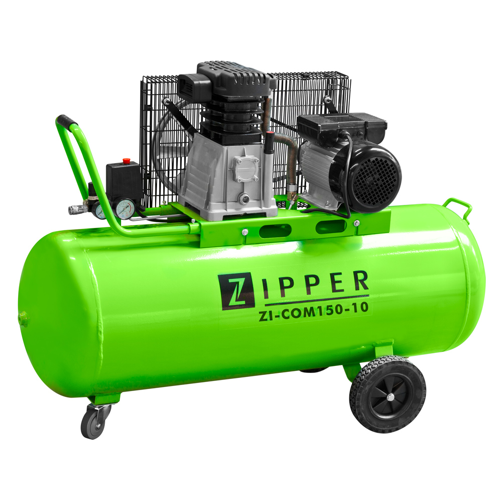 Zipper ZI-COM150-10 Belt driven compressor 150 Ltr Tank 10 Bar 3hp motor 1-phase