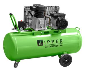 Zipper ZI-COM200-10 Belt driven compressor 200 Ltr Tank 10 Bar 3hp motor 1-phase