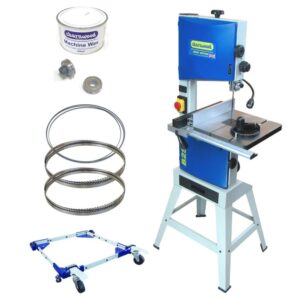 Super Bundle B250PD: 10” Bandsaw, Wheel Kit, 3 Spare Blades, Scroll Guide System & Machine Wax