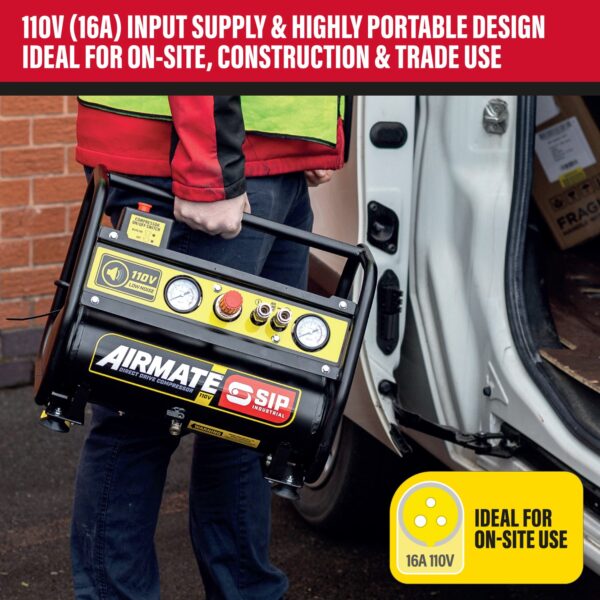 05870 SIP 110Volt 6Ltr Low Noise Direct Drive Compressor - Image 4