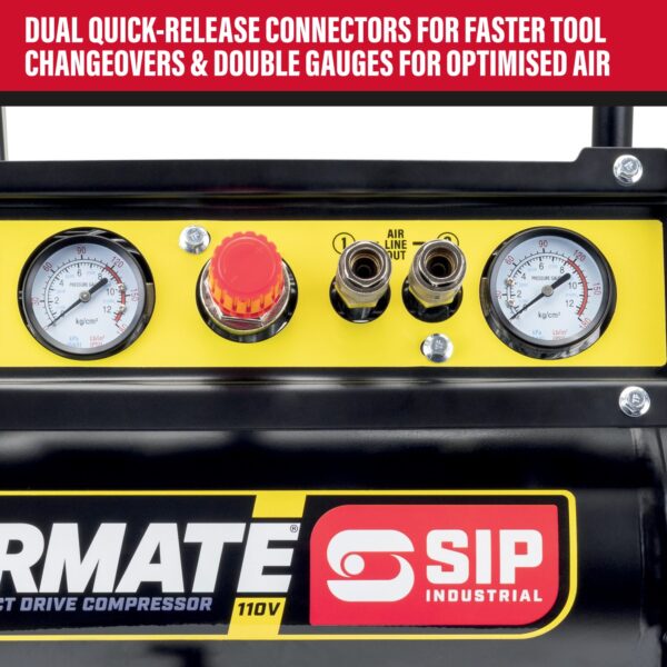 05870 SIP 110Volt 6Ltr Low Noise Direct Drive Compressor - Image 6