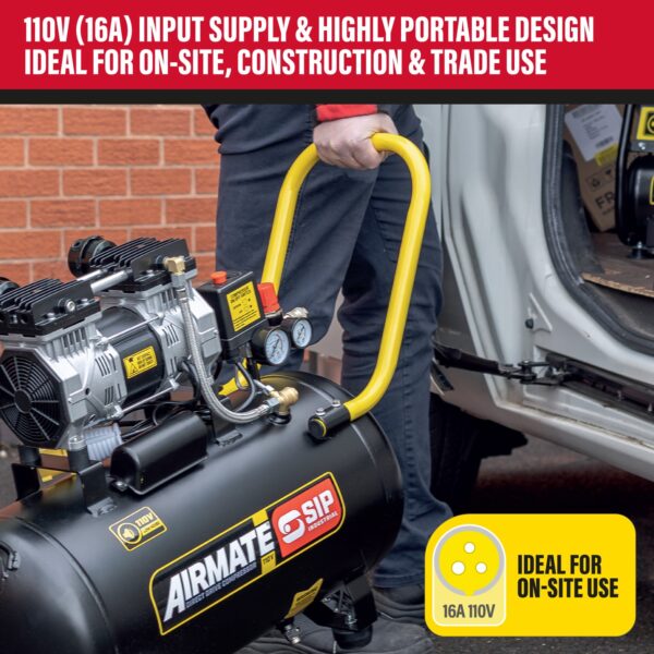 05872 SIP 110Volt 50Ltr  Low Noise Direct Drive Compressor - Image 4